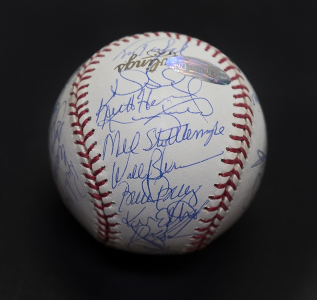 1986 Mets Team Signed World Series Baseball - Steiner COA